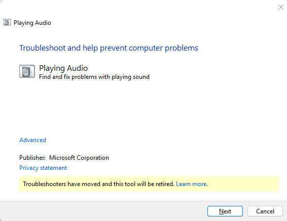 Audio Troubleshooting